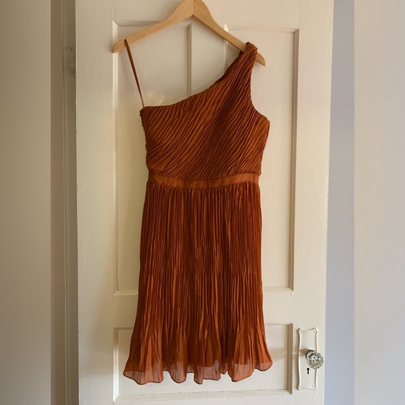 Club Monaco One Shoulder Pleated Cocktail Bourbon Frida Dress - size 8 - Picture 1 of 3